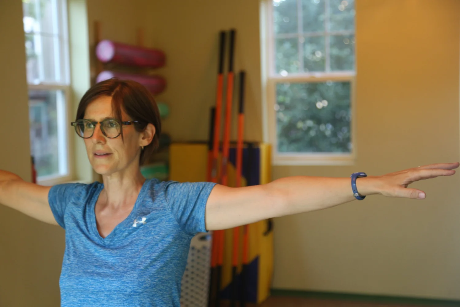 Arms wide exercise pose